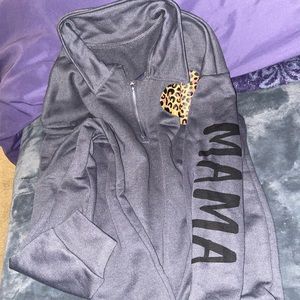 Womens half zip MAMA sweater